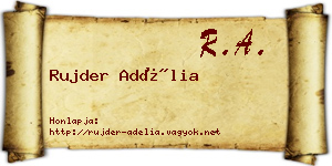 Rujder Adélia névjegykártya